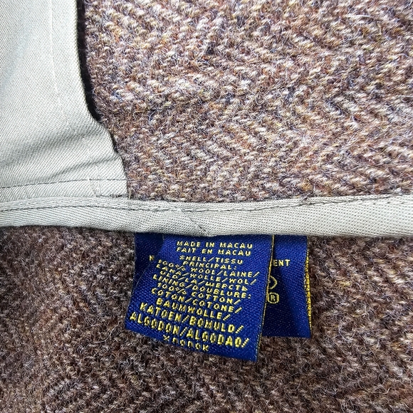 Rugby Ralph Lauren Textured Brown Blazer Suit Jacket - Picture 6 of 16